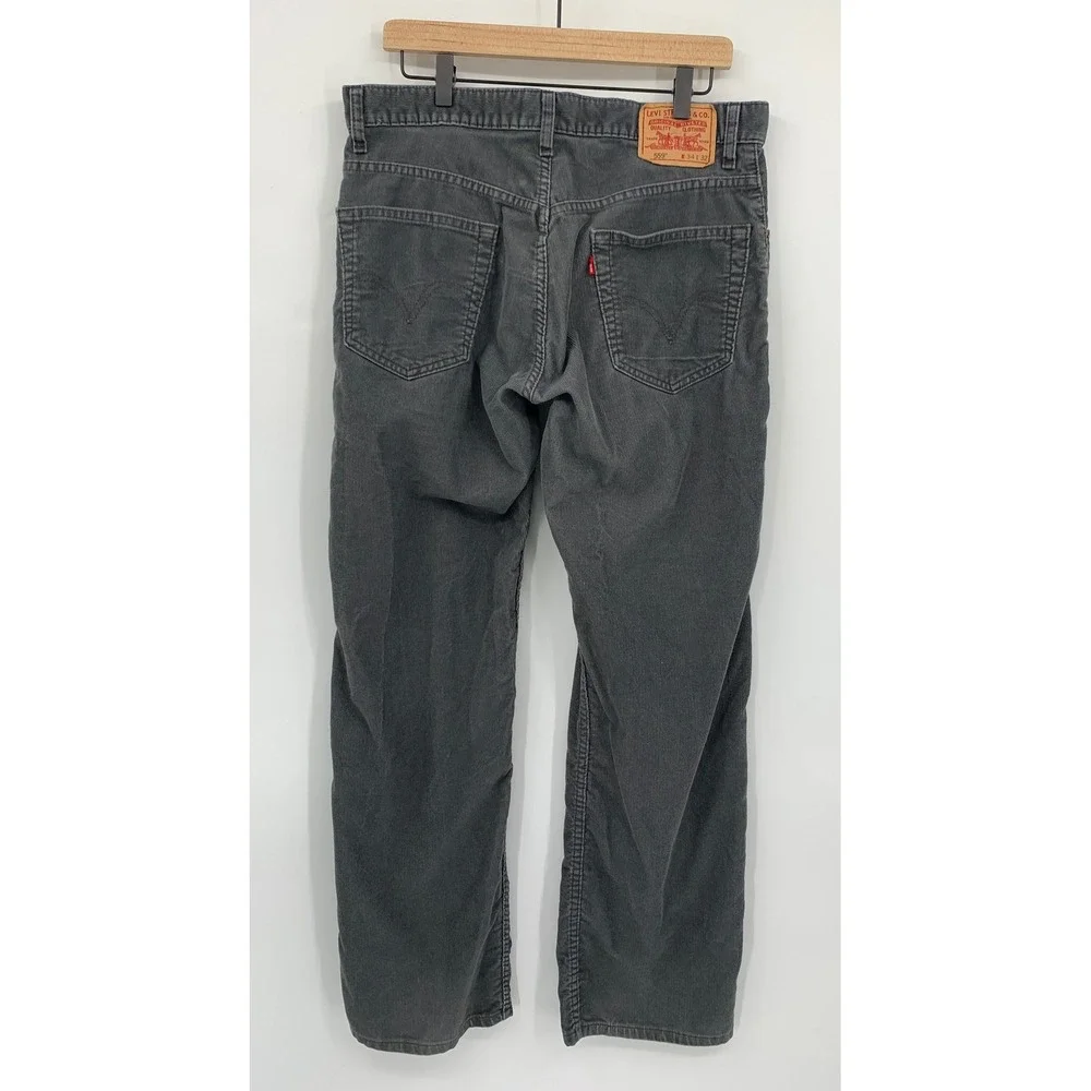 Vintage Levis 559 Jeans Mens 34x32 Gray Corduroy Relaxed Straight Leg Fall